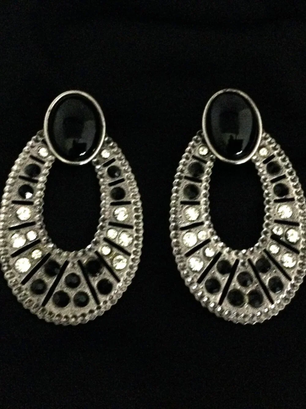 Ultra Heavy 28g Vintage Oversized Rhinestone Chandelier Earrings Gala